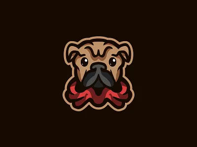Pug design dog dogs flat icon illustration illustrator logo mascot logo minimal pug pugs vector