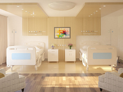 Patient's room - Hospital interior shot - 3dmax 3dsmax design interior interior design vray