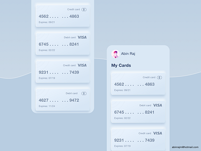 Skeuomorph Mobile Banking Card accessible design designspiration mobile skeuomorph ux