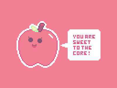 Fruity Puns: Apple apple art fruit fruity green pixel pixelart pun puns red white