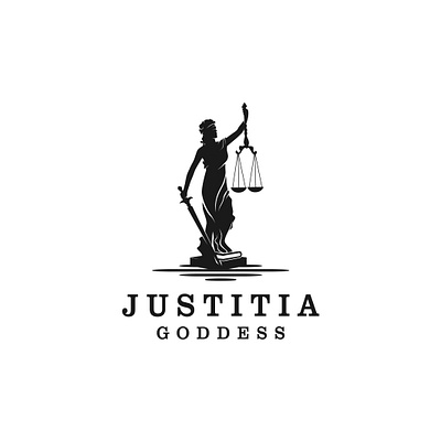 Attorney and Law Logo Lady Justice, justitia goddess. attorney balance black crime gavel goverment human illustration judge judgment justice law law firm lawyers legal logo rule silhouette simple woman