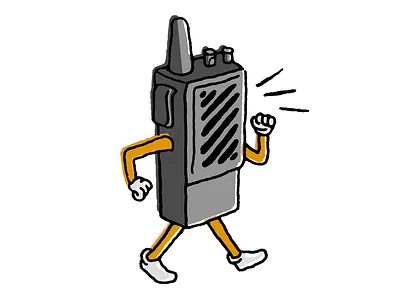 Walkie Talkie Walking and Talking art character drawing illustration ink