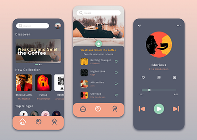 Music app practice design illustration ui ui design ux