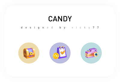 candy icon camera chest coin colorful icon