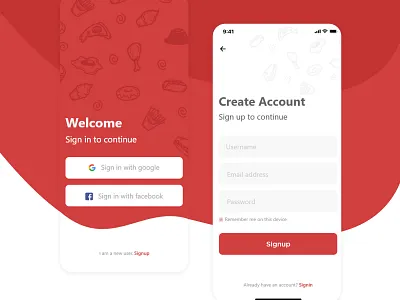 Sign up page app foodapp loginpage signuppage ui uiuxdesign uxdesign