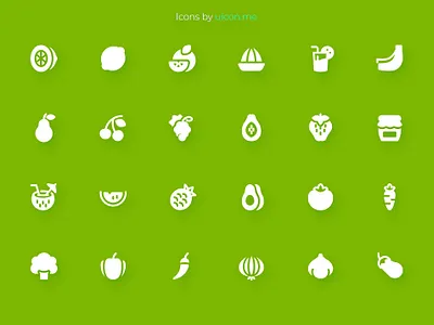 Fruits & Vegetables Icon Set design food fruit fruits icon icon design icon designs icon set iconography icons icons set illustration ui vector vegetable vegetables