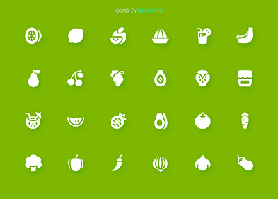 Fruits & Vegetables Icon Set design food fruit fruits icon icon design icon designs icon set iconography icons icons set illustration ui vector vegetable vegetables