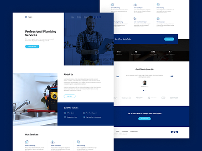 Plumber UI Design home interface landing page landingpage modern pro professionals services ui uidesign uiux uiuxdesign water web design webdesign website