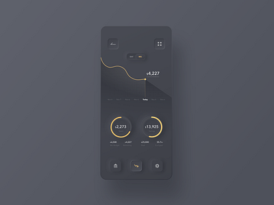 Personal Finance App Concept app dark mode finance app ios minimal mobile mobile app skeuomorphic ui vector