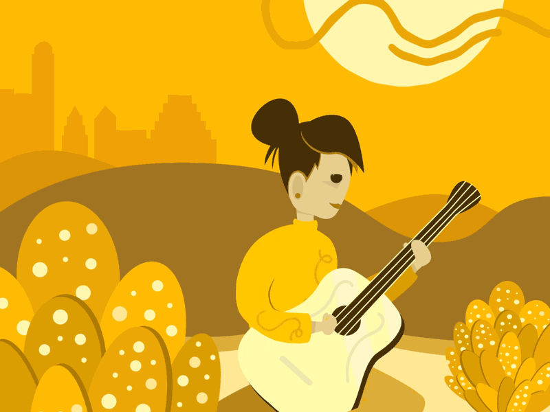 Travelgram - Austin after effects animation austin austin texas catus character design cute design guitar illustration illustrator motion design motion graphics texas vector