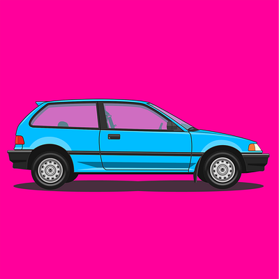 1991 Honda Civic adobe adobe illustrator car civic design honda illustration vector illustration