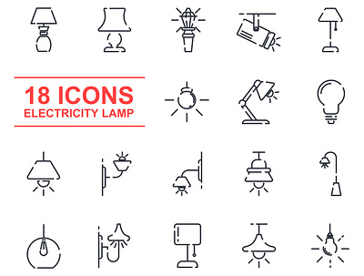 lamp set icon template antique bonfire candelabrum candle ceiling lamp cfl bulb chandelier collection electric electrical electricity energy equipment fireplace flashlight floor lamp halogen home icon illumination