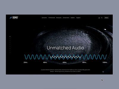 Unmatched Audio animation animation after effects animation design audio black bluetooth clean landing page design minimal moto motorbike motorcycle muzli scroll scrolling soundwave ui ux web website