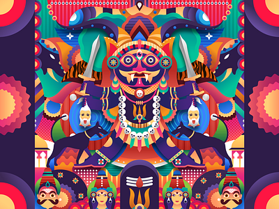 The Keeper of Time abstract design dribbble follow god graphicdesign hindu hinduism illustration kaalabairava mythology shot vector
