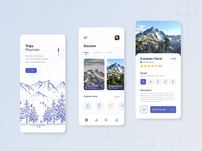 Mountain Trips 🌄 app app concept clean color colorful concept dashboard design design app illustration inspiration iphone mobile mountain style task today trips ui ui design