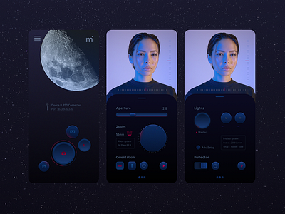 Camera live-view app - Skeuomorphic approach camera camera app controller dashboard galaxies ios app live view moon photo ui design visual design