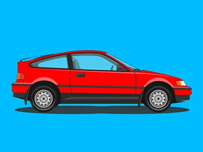 Honda CR-X adobe adobe illustrator car crx si design honda illustration vector vector illustration