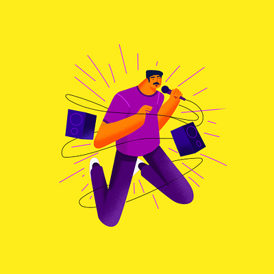 singer character characterdesign design designinpiration dribbble graphicdesign illustration minimal minimaldesign vector