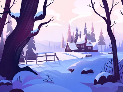 Equilibrium adobe photoshop christmas explainervideo illustration landscape snow winter