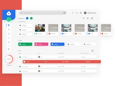 Google Drive website redesign concept clean design figma flat gdrive google icon minimal photoshop ui web web design website