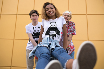 panda t-shirt boys and girls mock up black branding design illustration logo mockup mockup psd mockup template mockups panda photoshop t shirt t shirt design t shirt illustration t shirt mockup t shirts