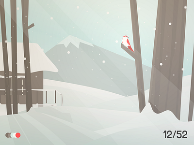 Bird in winter bird forest illustration mountains vector winter