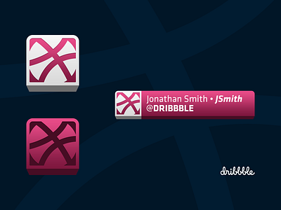 Dribbble Button + Lower Third 3d app branding button dailyui dribbble email signature icon isometric label lower third marketing shape social media tab ui ui design uiux vector web