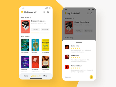 Reading APP animation app app book cover bookself clean color design drsign read shelf readbook reader reading reading app responsive web