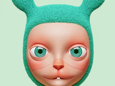 moon rabbit 3dsmax character design photoshop