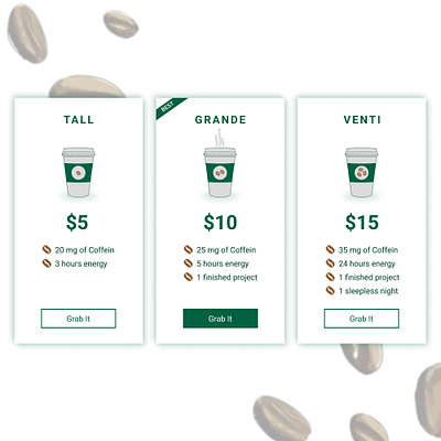 Daily UI #030: Pricing challenge coffee daily 100 challenge daily ui dailychallenge dailyui design design app designer pricing pricing design ui uiux ux