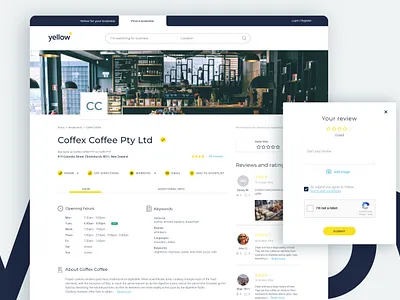 yellow profile app business profile clean design flat icon information architecture layout popup real project template ui ux web website