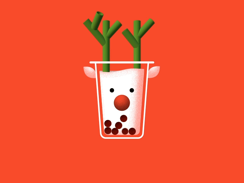 Bubble Milk Tea for Christmas! animation bubble bubble tea christmas deer drink gif illustration loop milk tea red reindeer santa