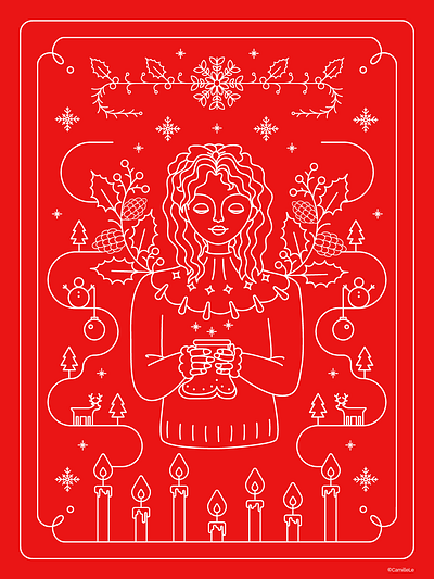Winter 2019 red illustration 2019 christmas color illustration illustrator red snowflake vector winter