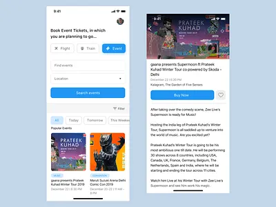 Booking App Concept - Events design event iphone x sketch ui
