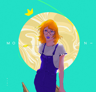Moon cg character concept art creative image painting