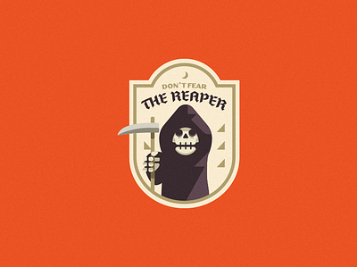 Don't Fear The Reaper badge grim reaper halloween logo patch reaper simple simple logo skeleton skull skull logo