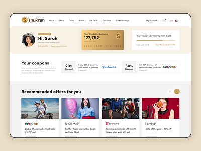 Shukran Case study clean layout design e commerce flat design loyalty loyalty app loyalty card loyalty program responsive design ui web design