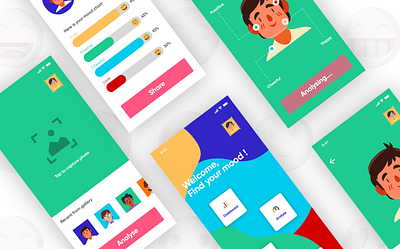 Mood Analyzing App Concept Design add android bar chart color dashboard dashboard template free ios landingpage list minimal mobile mockup modern navigation profile report table web