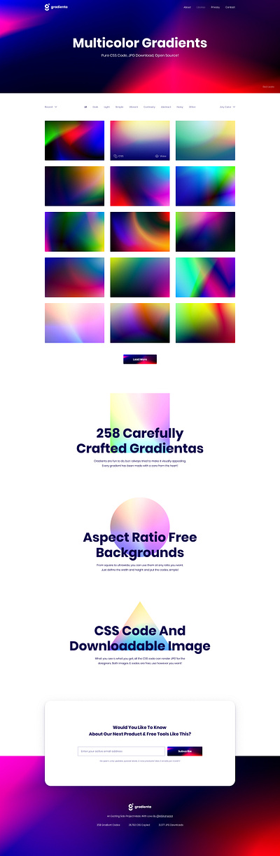 Gradienta Homepage blend code colorful downoad free gradienta hero html jpg layered modern multicolor open source simple stylish