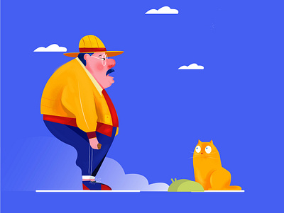 Enjoy Time character design drawing illustration man minimalism people time ui wacom