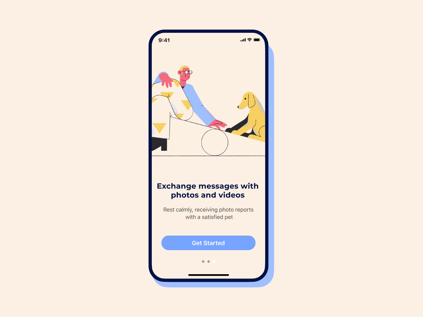 Onboarding animation for Petzbe mobile app animation app branding design figma flat illustration onboarding principle app typography ui ux