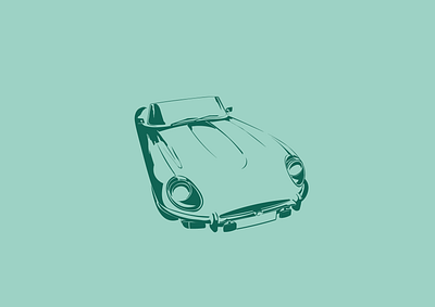 Jaguar E-type car illustration illustrator