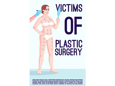 Вon't forget, you only have one body. beauty body bodypositive brochure card cartoon character concept feminism flat illustration love yourself plastic surgery sober vector victim women