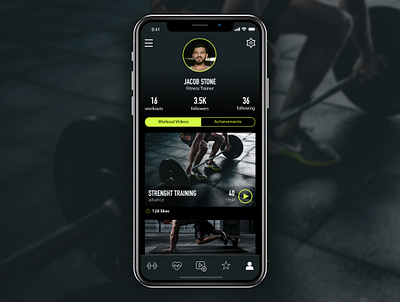 Daily UI 006 - Profile Page 006 app concept contrast dailyui dailyui006 dailyuichallenge design mobile mobile app nike profile profile page sketch training training app user userinterface workout workout app