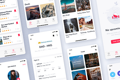 Travel App UI Kit app booking flight hotel kit mobile sketch template ticket tour travel trip ui vacation