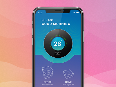 Temperature Cotrol app concept design ios iot smart home technology ui ux