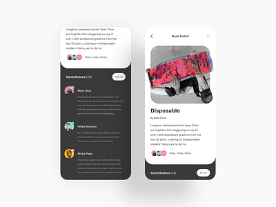 Book Detail UI app design mobile skateboarding ui ux