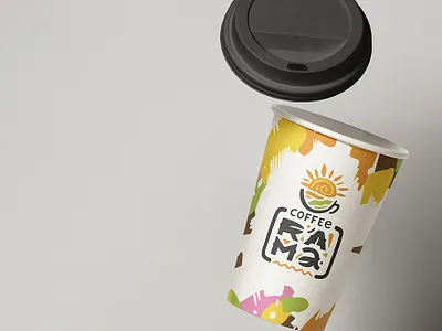 Coffee Rama cafe cartoon coffee coffee cup cute design illustration lettering logo shop sketch typography vector