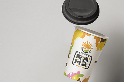 Coffee Rama cafe cartoon coffee coffee cup cute design illustration lettering logo shop sketch typography vector