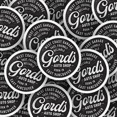Gord's Auto-Shop Stickers illustrator mockup mockup design mockup psd mockup template photoshop sticker sticker mule